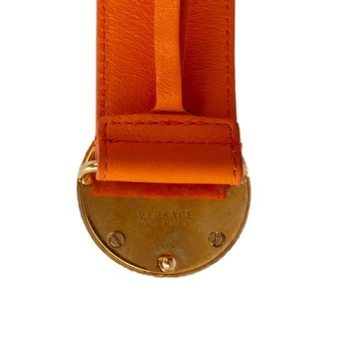 authentic orange versace belt|Versace gold chain belt.